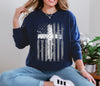 Flag With Cross Unisex Relaxed Fit Long Sleeve T-Shirt
