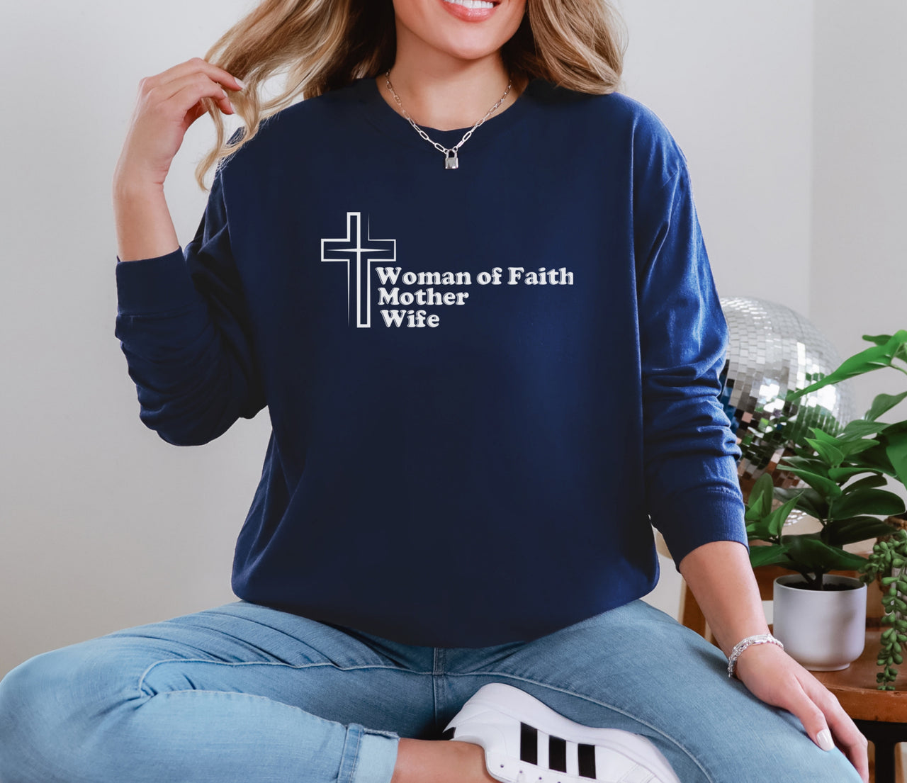 Woman of Faith, Mother, Wife Unisex Relaxed Fit Long Sleeve T-Shirt