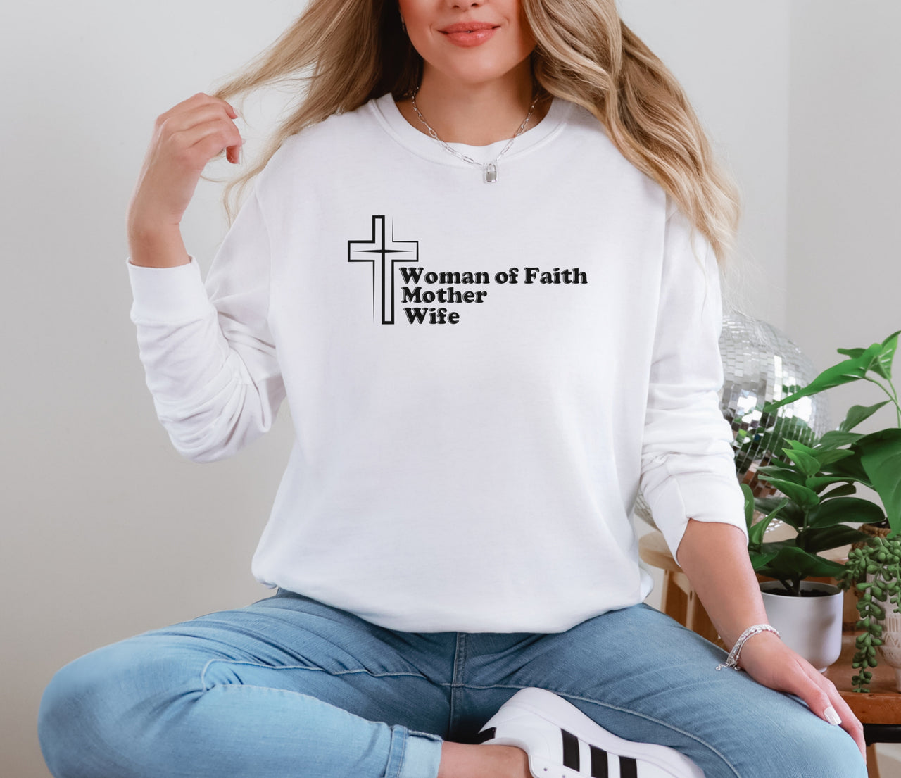 Woman of Faith, Mother, Wife Unisex Relaxed Fit Long Sleeve T-Shirt
