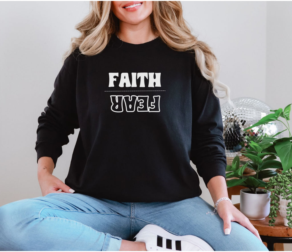 Faith Over Fear Unisex Relaxed Fit Long Sleeve T-Shirt