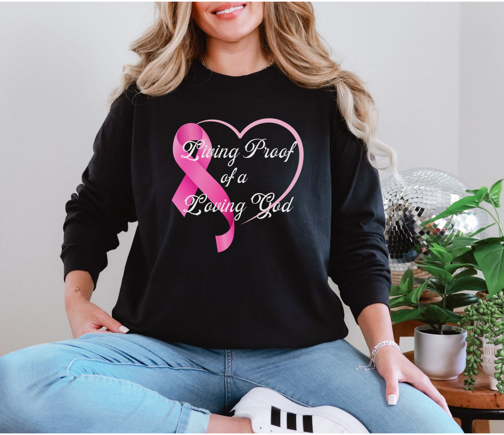 Living Proof Of A Loving God Heart Unisex Relaxed Fit Long Sleeve T-Shirt