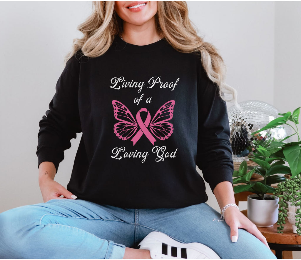 Living Proof Of A Loving God Butterfly Unisex Relaxed Fit Long Sleeve T-Shirt