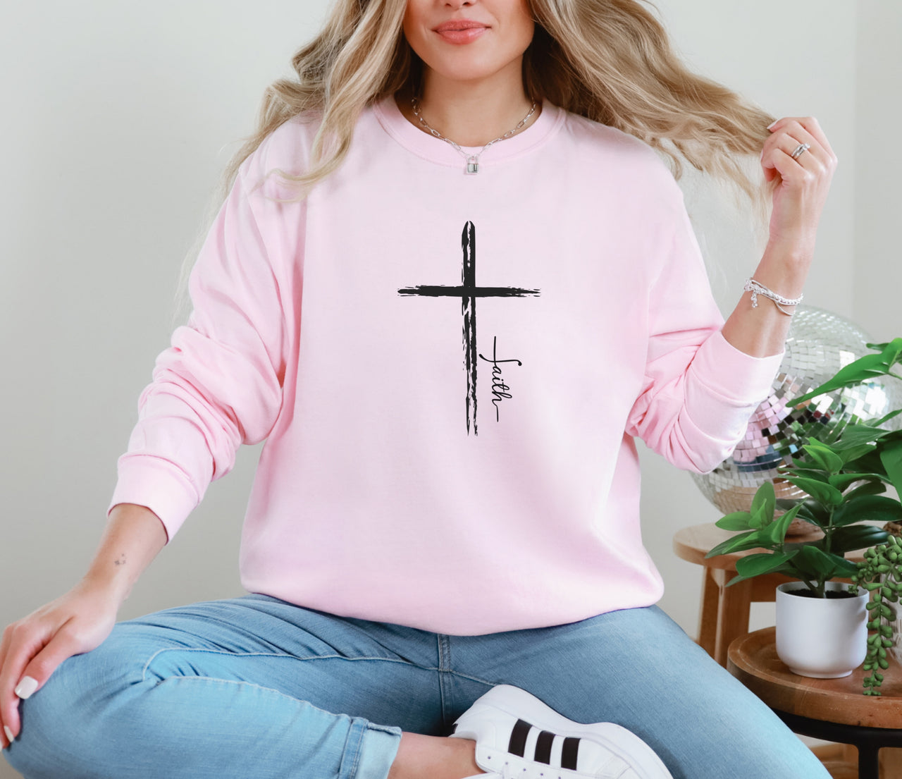 Cross With Faith Unisex Relaxed Fit Long Sleeve T-Shirt