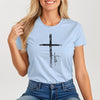 Cross With Faith Women's Favorite T-Shirt, Cross Design Tee, Inspirational Graphic Shirt, Religious Apparel for Everyday Wear, Gift for Her