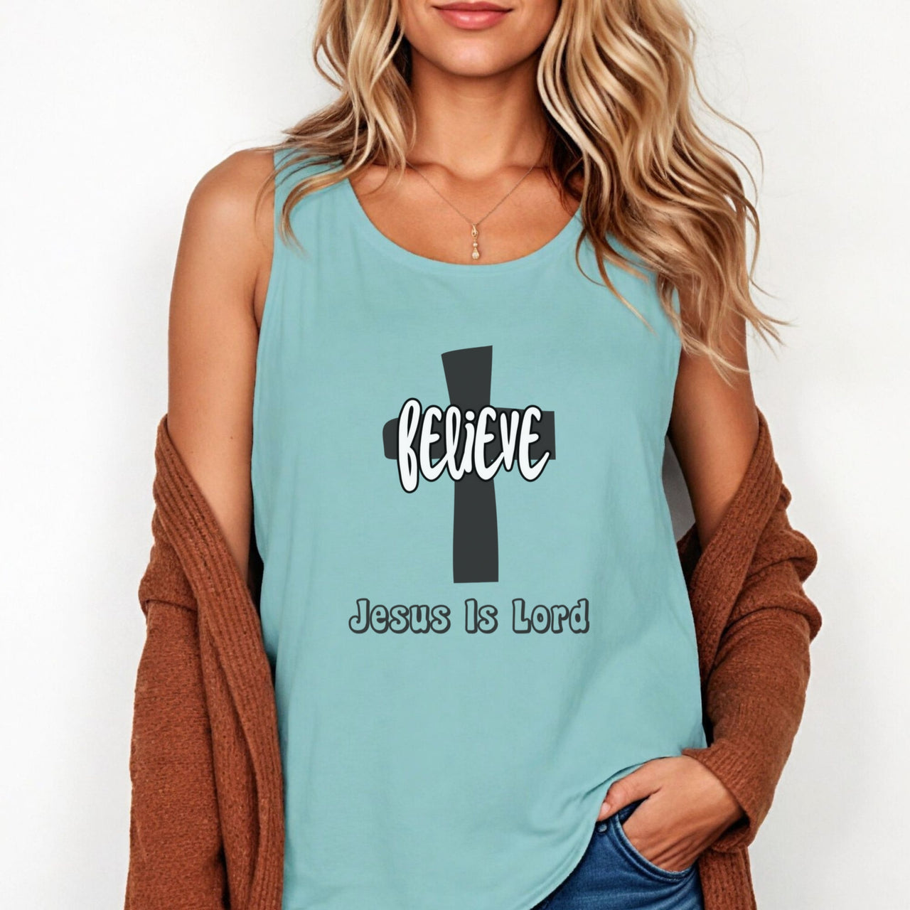 Believe Jesus Is Lord Unisex Relaxed Fit Tank Top