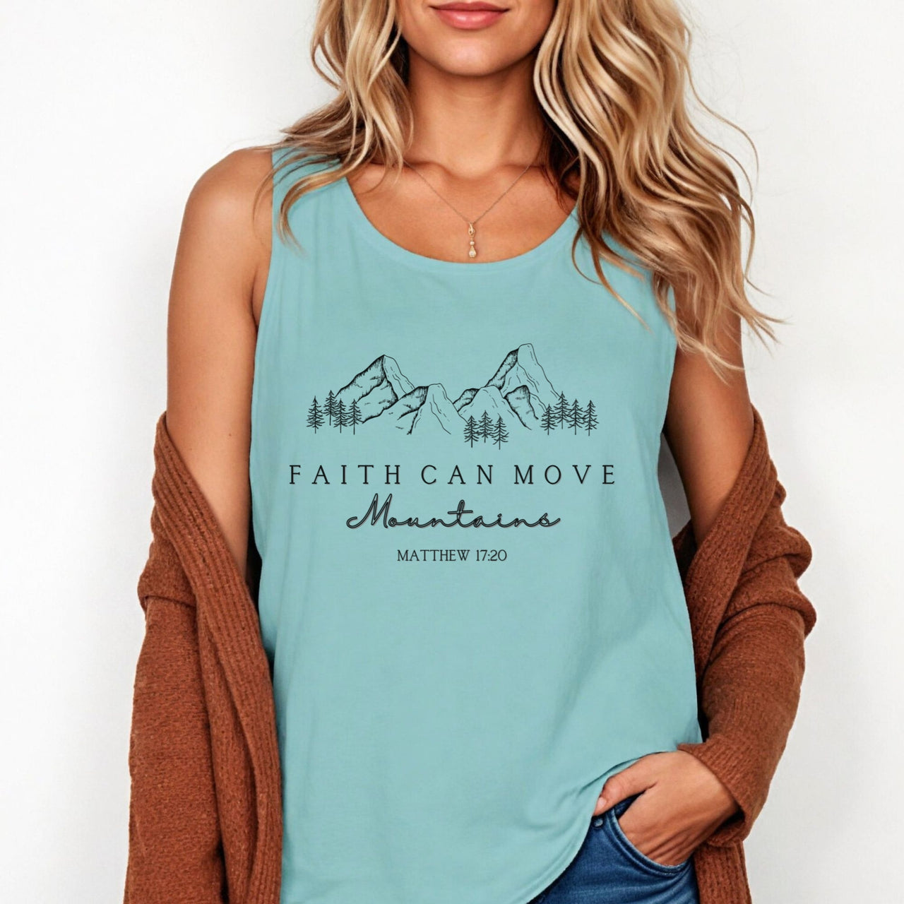 Faith Can Move Mountains Unisex Relaxed Fit Tank Top
