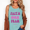Faith Over Fear Pink Unisex Relaxed Fit Tank Top