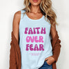 Faith Over Fear Pink Unisex Relaxed Fit Tank Top