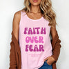 Faith Over Fear Pink Unisex Relaxed Fit Tank Top