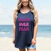 Faith Over Fear Pink Unisex Relaxed Fit Tank Top
