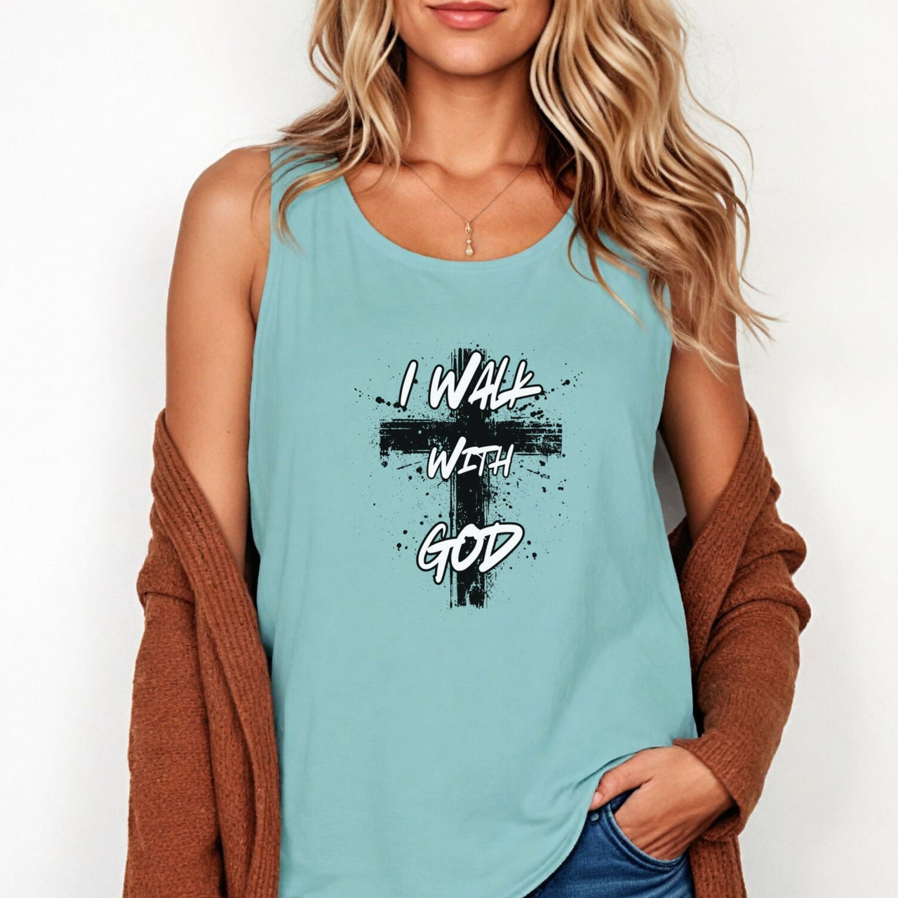 I Walk With God Unisex Relaxed Fit Tank Top