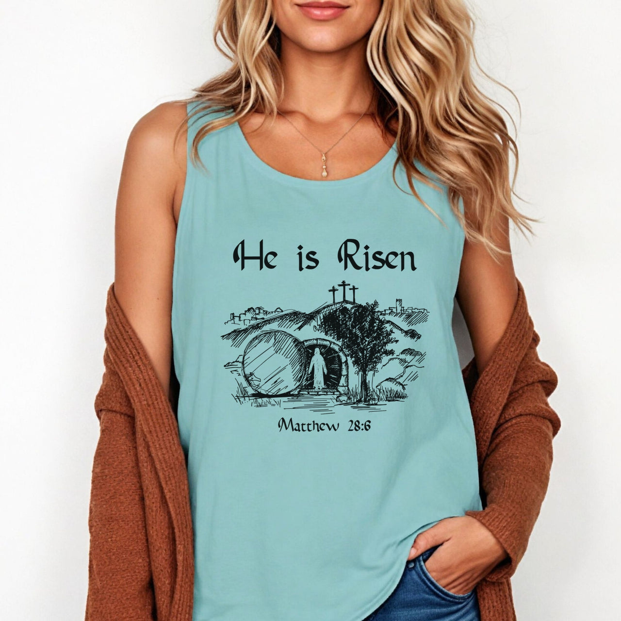 He Is Risen Unisex Relaxed Fit Tank Top