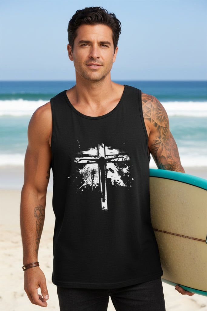 Jesus On Cross Unisex Relaxed Fit Tank Top