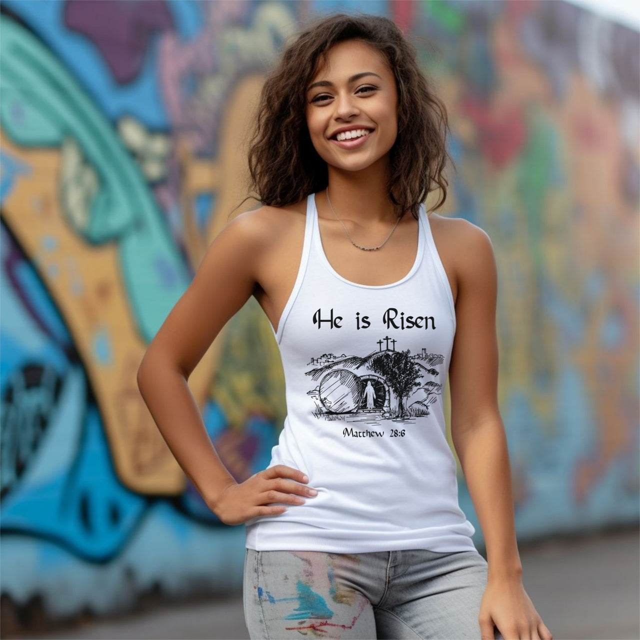 He is Risen Unisex True-to-Size Tank Top