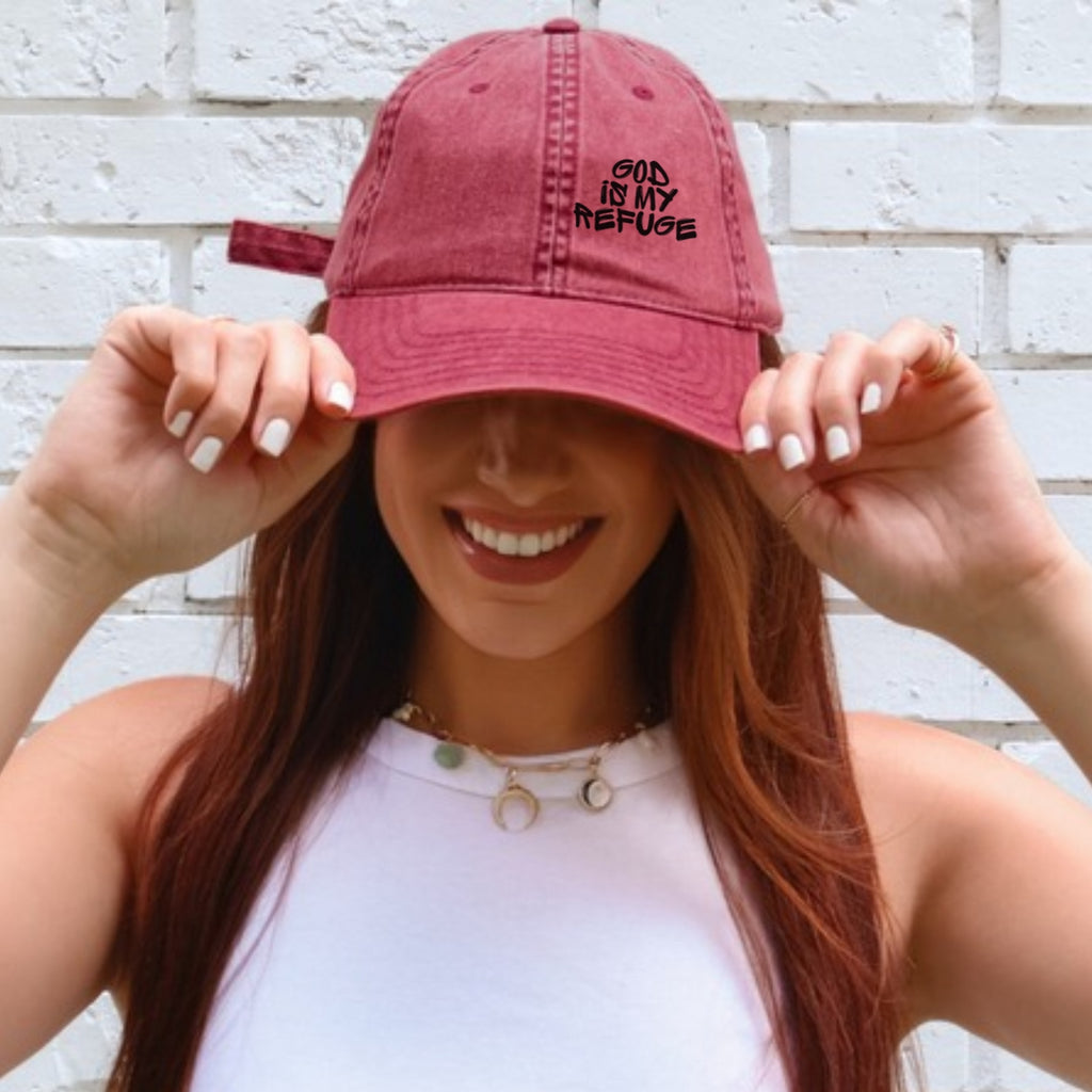 God Is My Refuge Vintage Hat | Christian Hat | Faith Hat | Faith Over Fear | Bible Hat | Religious Gift | Gospel Hat | Christian Apparel