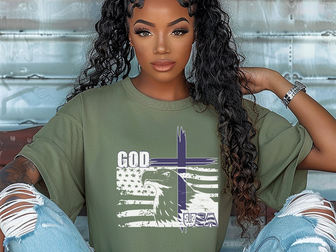 God + USA Unisex Relaxed Fit T-Shirt