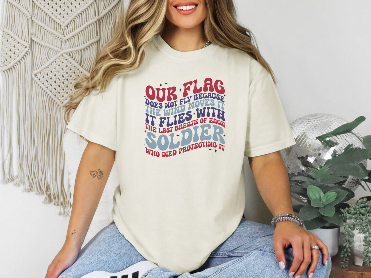 Our Flag Patriotic Unisex Relaxed Fit Garment-Dyed T-shirt