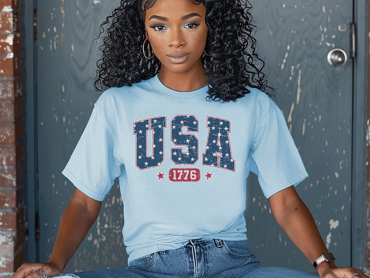 USA 1776 Unisex Relaxed Fit Garment-Dyed T-Shirt