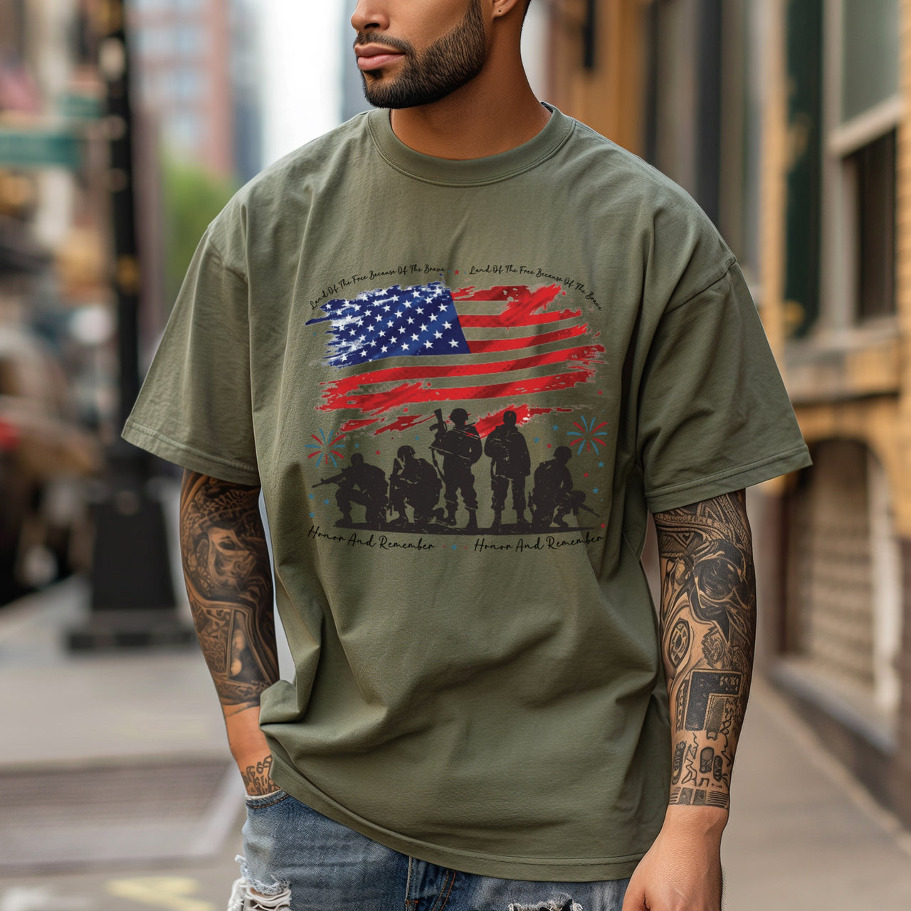 Land of the Free Unisex Garment-Dyed T-shirt