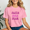 Faith Over Fear Pink Women's Crop Tee | Faith Apparel | Scripture Shirt | Bible Verse Tee | Faith Over Fear | Religious Gift | Christian Tee