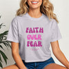 Faith Over Fear Pink Women's Crop Tee | Faith Apparel | Scripture Shirt | Bible Verse Tee | Faith Over Fear | Religious Gift | Christian Tee