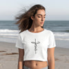 Jesus Cross Women's Crop Tee| Faith Apparel | Scripture Shirt | Bible Verse Tee | Faith Over Fear | Religious Gift |Christian Tee |Jesus Tee