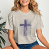 Flag With Cross Women's Crop Tee | Faith Apparel | Scripture Shirt | Bible Tee | Faith Over Fear | Religious Gift | Christian Tee |Jesus Tee