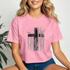 Flag With Cross Women's Crop Tee | Faith Apparel | Scripture Shirt | Bible Tee | Faith Over Fear | Religious Gift | Christian Tee |Jesus Tee