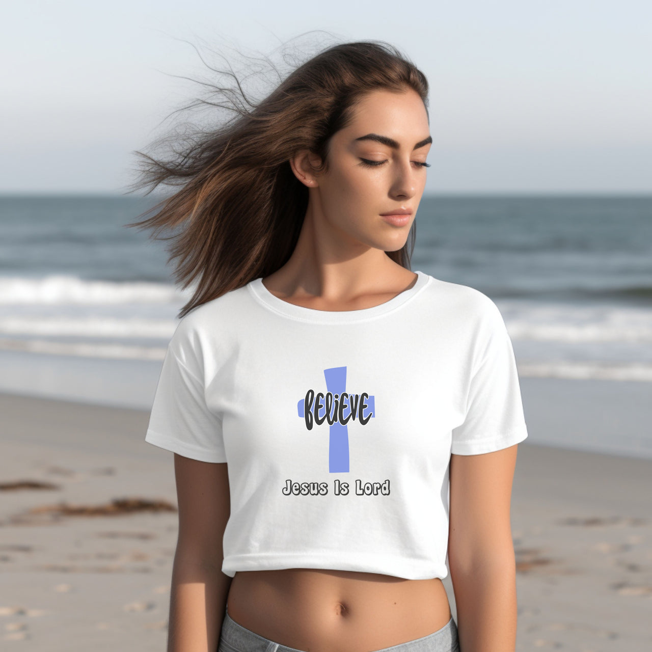Believe Jesus Is Lord Women's Crop Tee