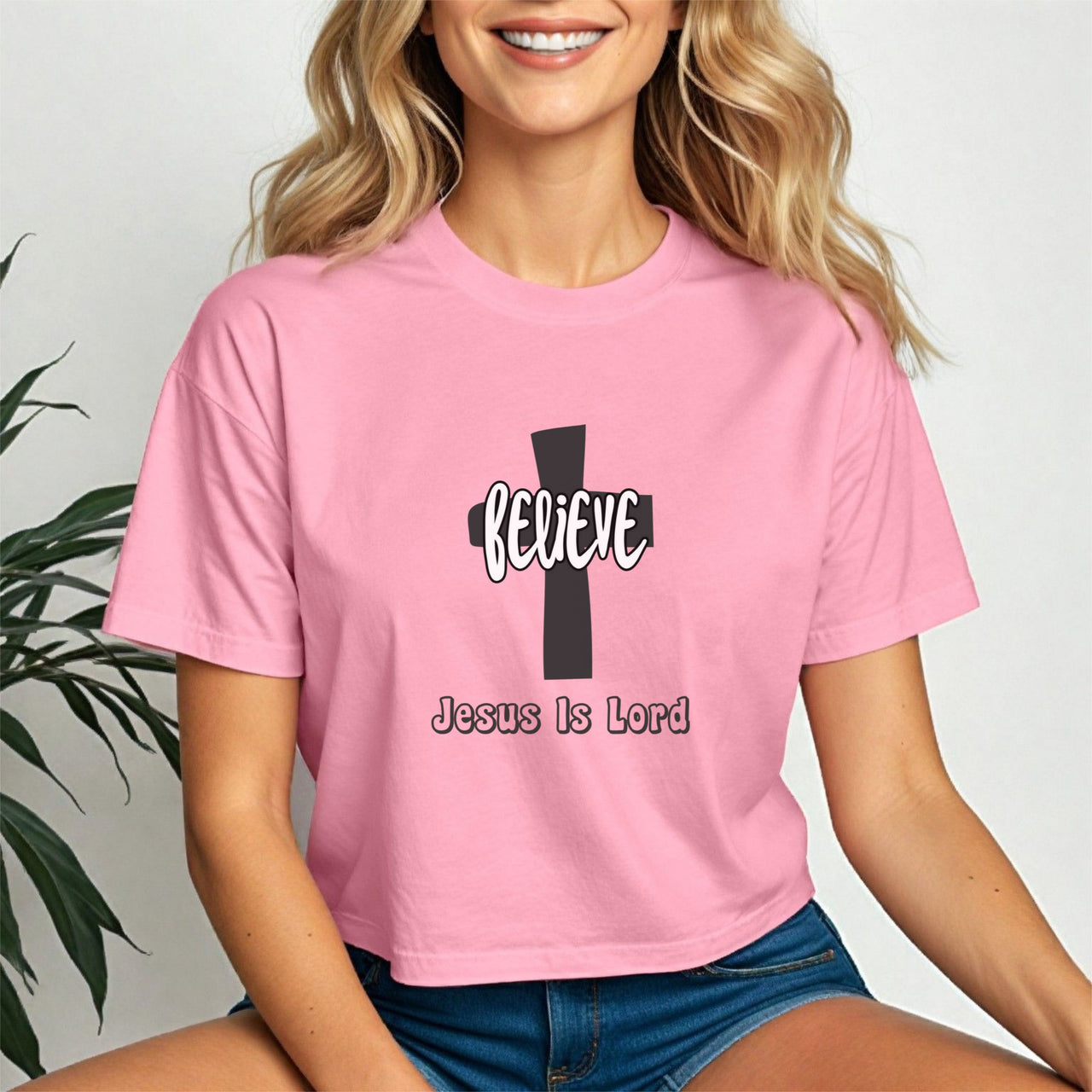 Believe Jesus Is Lord Women's Crop Tee