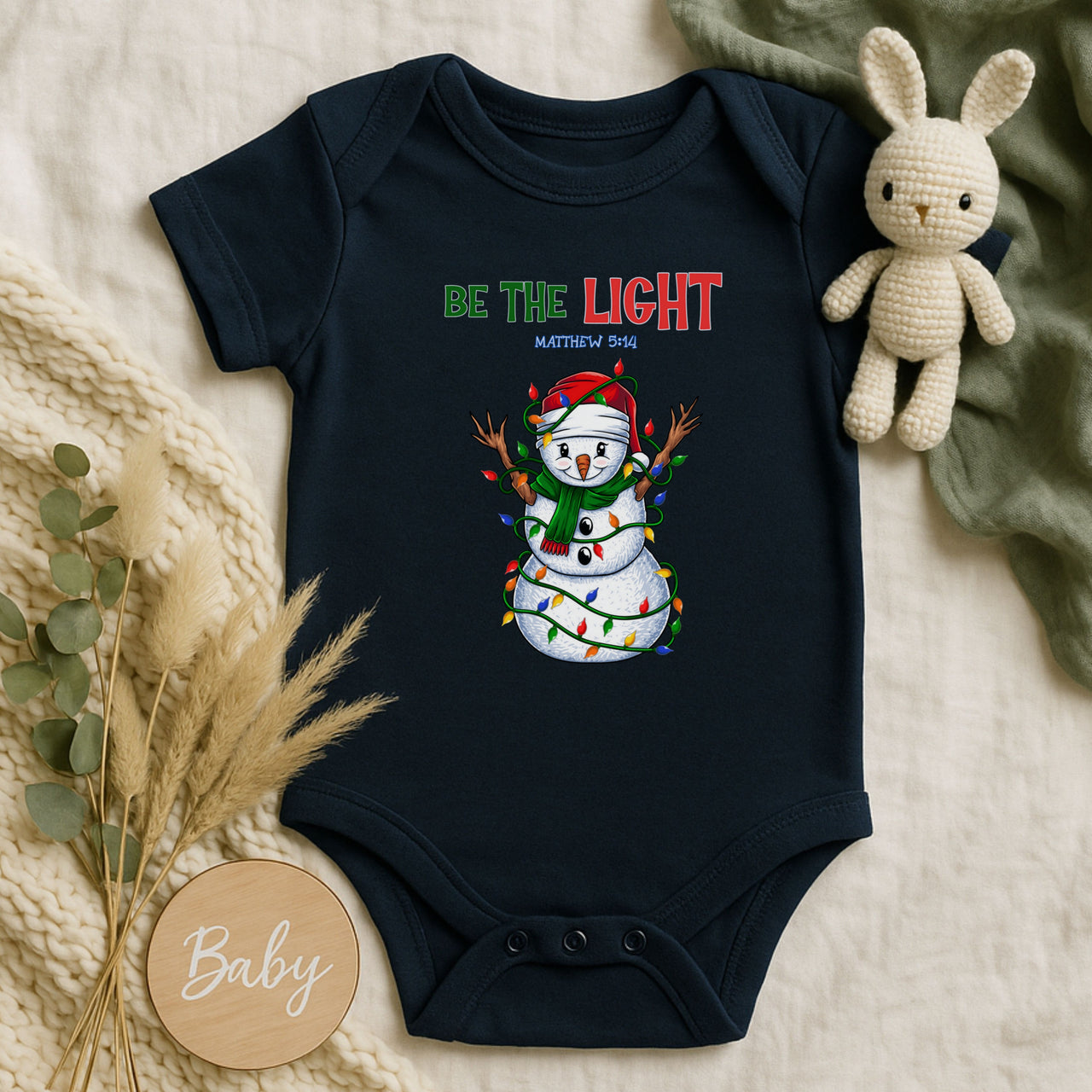 Be The Light Snowman Infant Onesie