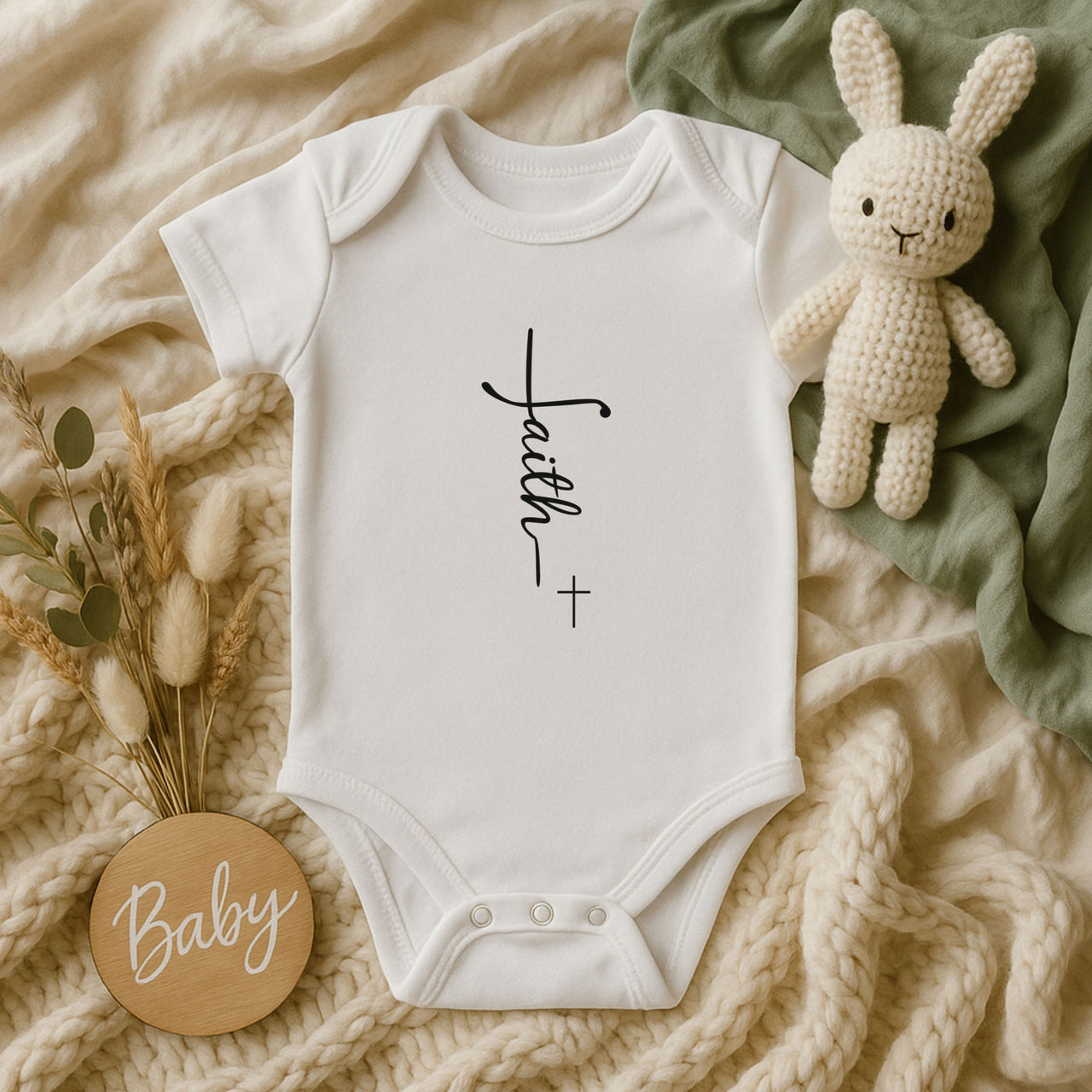 Faith + Cross Infant Onesie