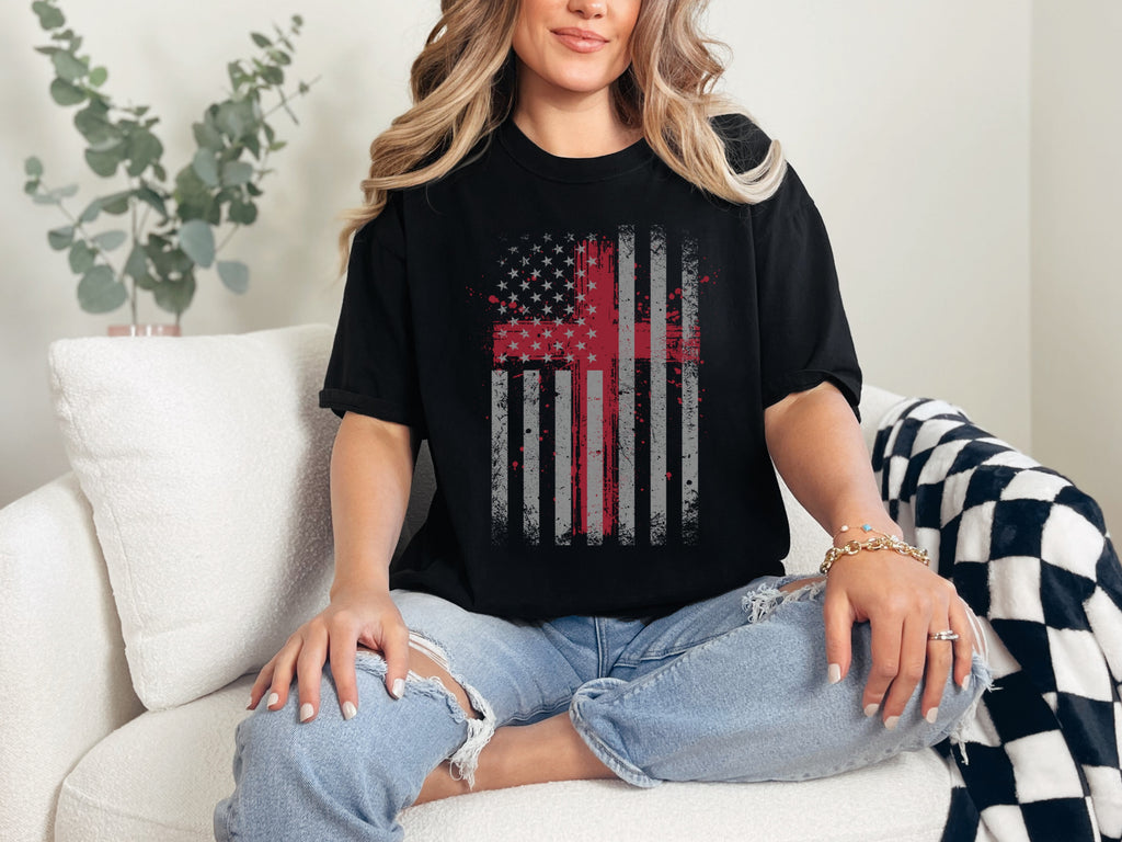 Flag With Cross Faith Unisex Relaxed Fit T-Shirt