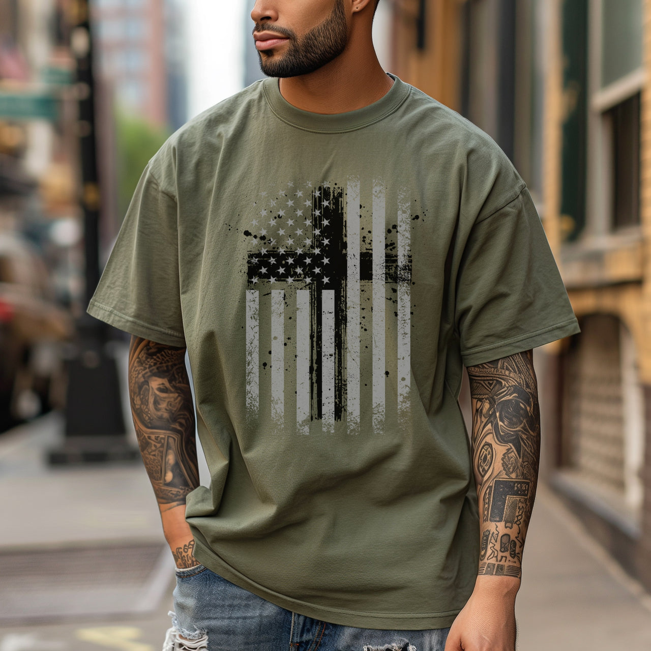 Flag With Cross Faith Unisex Relaxed Fit T-Shirt