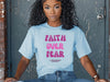Faith Over Fear Pink Unisex Relaxed Fit T-Shirt