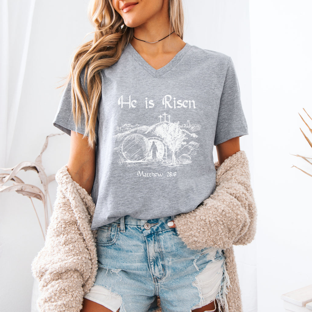 He is Risen Unisex V-Neck T-Shirt