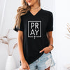 Pray + Cross Unisex V-Neck T-Shirt