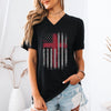 Flag With Cross Unisex V-Neck T-Shirt