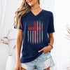 Flag With Cross Unisex V-Neck T-Shirt