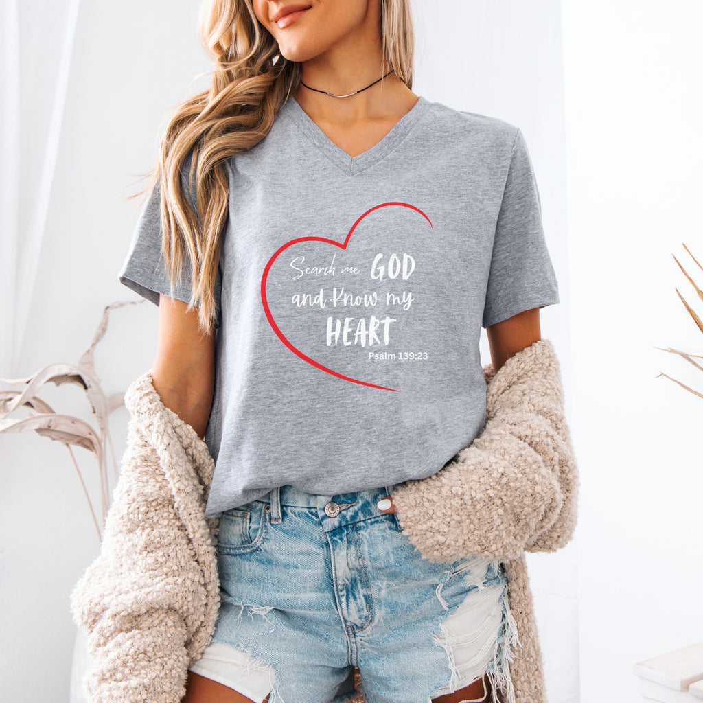 Search Me God Unisex V-Neck T-Shirt