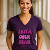 Faith Over Fear Pink Unisex V-Neck Tee