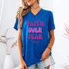 Faith Over Fear Pink Unisex V-Neck Tee