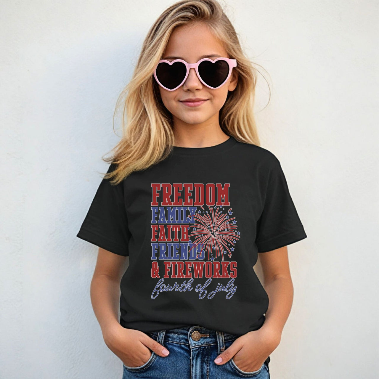 Freedom, Family & Faith Patriotic Youth T-Shirt