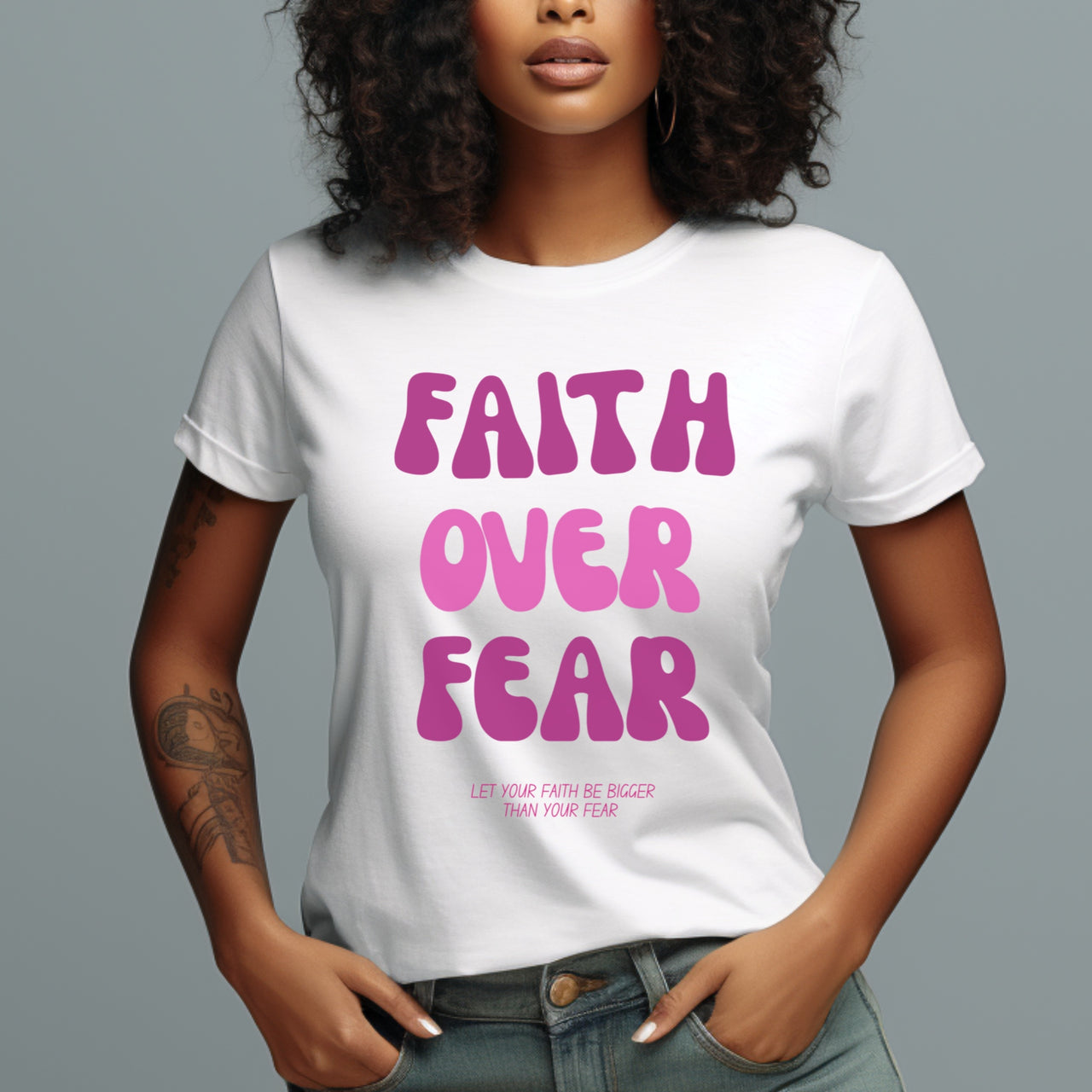 Faith Over Fear Pink Women's Favorite Tee