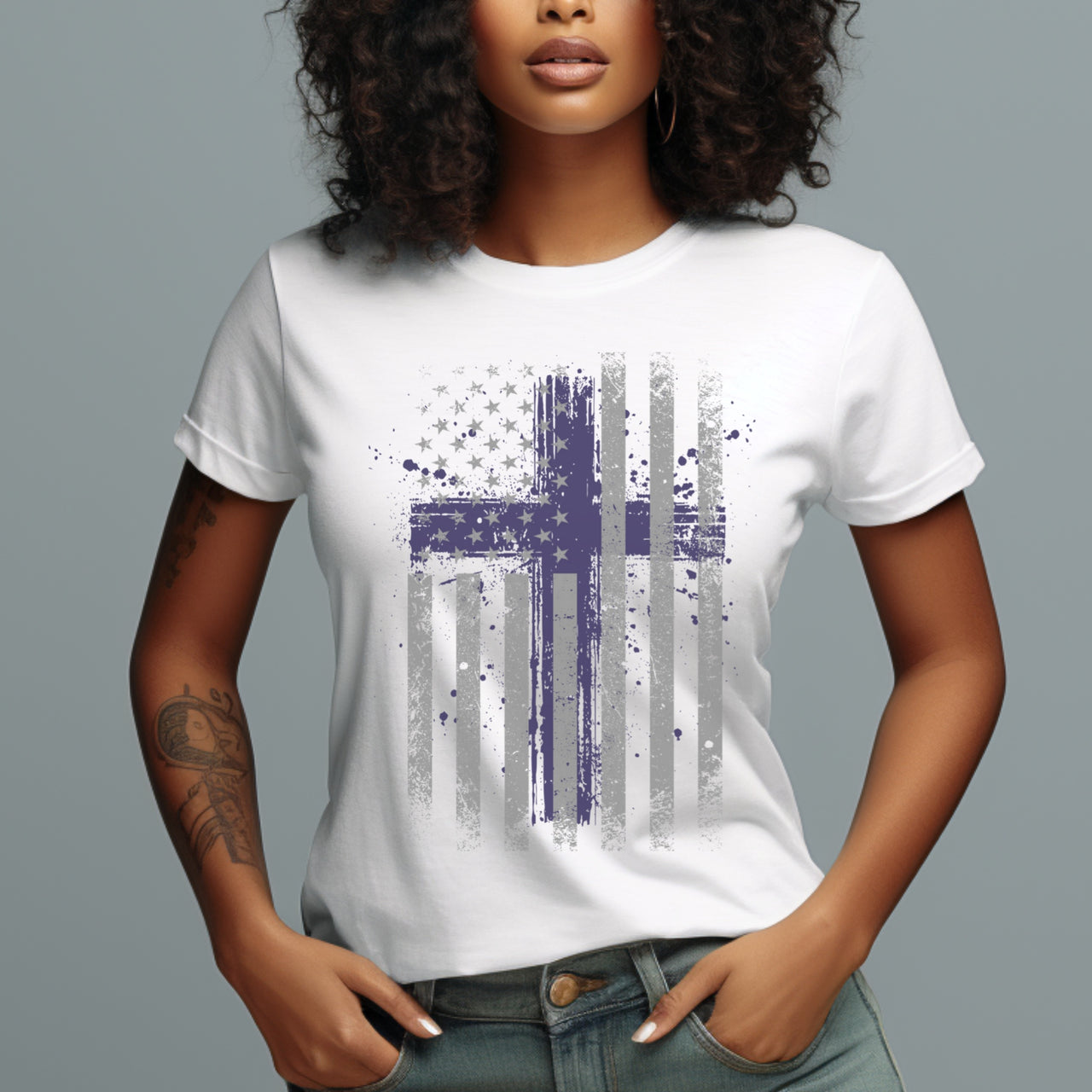 Flag With Cross Women's Favorite Tee