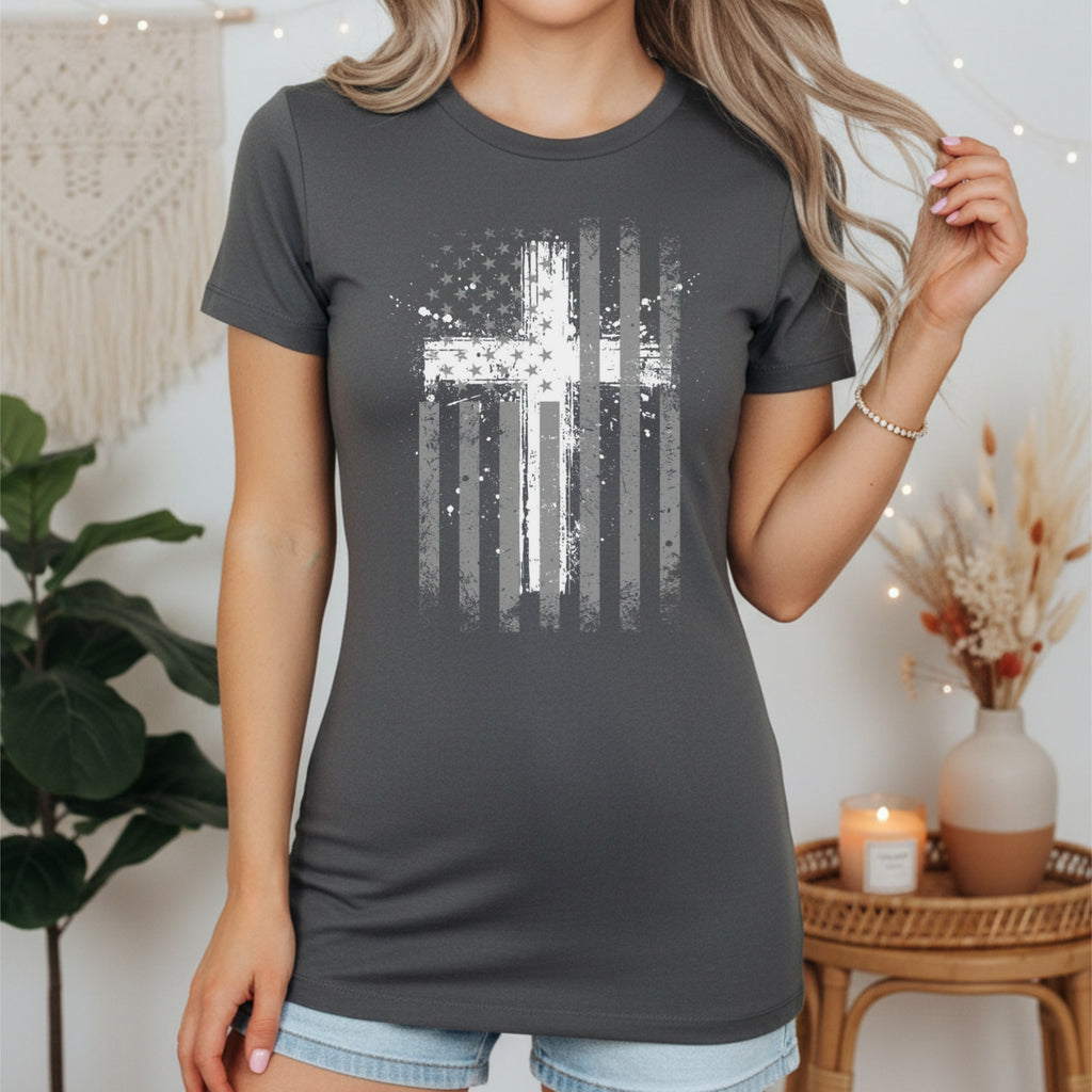 Flag With Cross Women's Favorite Tee
