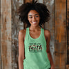 For We Live By Faith Women's Racerback Tank Top