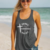 Pray Over It  Women's Flowy Racerback Tank | Christian Tank Top | Faith-Based Gift | Bible Verse Shirt | Inspirational Workout Top