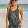 God Will Never Leave Womens Flowy Racerback Tank Top