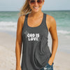 God is Love Womens Flowy Racerback Tank Top